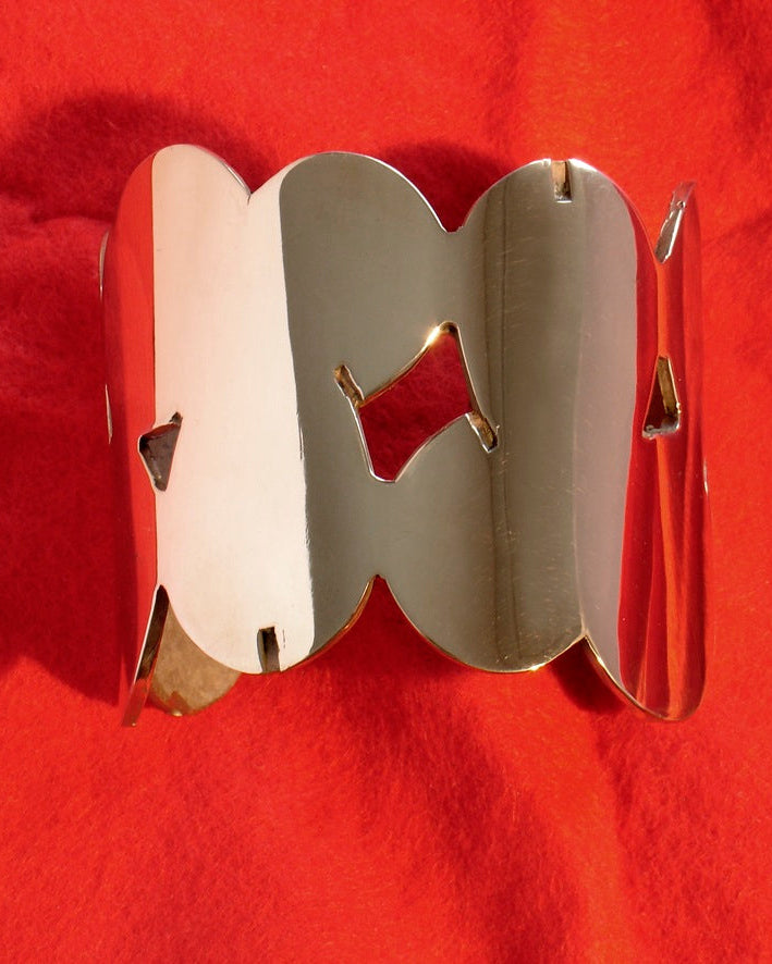 brazalete bronce baño rodio