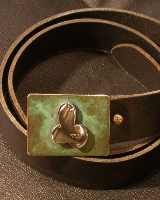 Cinturón machoh bronce con pátina verde